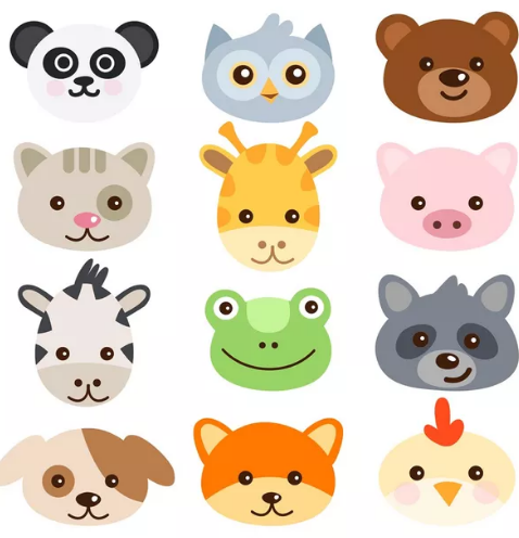 動物頭像插畫
